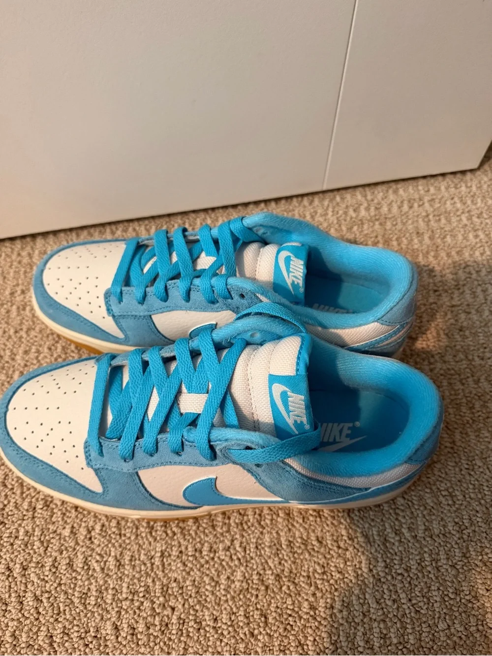 Nike Kids Low-Top Sneakers in Light Blue and White